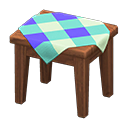 Tavolino di legno (Legno scuro, Blu)