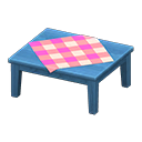 Tavolo di legno (Blu, Rosa)