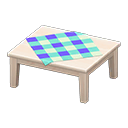 Tavolo di legno (Legno bianco, Blu)