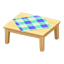 Tavolo di legno (Legno chiaro, Blu)