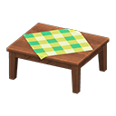 Tavolo di legno (Legno scuro, Verde)