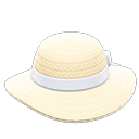 Cappello di paglia largo (Bianco)