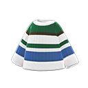 Maglione a righe colorate (Bianco, blu e verde)