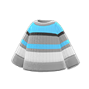 Maglione a righe colorate (Grigio, bianco e blu chiaro)