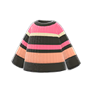 Maglione a righe colorate (Nero, corallo e rosa)