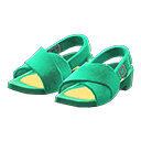 Paio di sandali a due fasce (Verde)