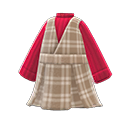 Vestito a scacchi con maglia (Rosso)