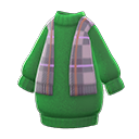 Vestito con scialle (Verde)