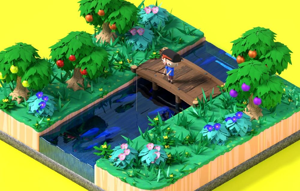 Un fan ha creato su Blender una scena ispirata alla natura di Animal Crossing: New Horizons!