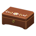 Carillon di legno (Legno scuro, Fiore bianco)