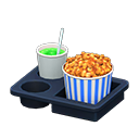 Menu popcorn e bibita (Caramello e soda al melone, Righe blu)