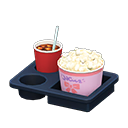 Menu popcorn e bibita (Salato e caff con ghiaccio, Fiocco)
