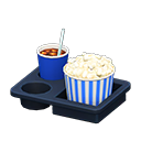 Menu popcorn e bibita (Salato e cola, Righe blu)