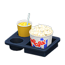 Menu popcorn e bibita (Salato e succo d’arancia, Colori vivaci)