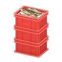 Pila di cassette per pesce (Rosso, Nessuna)