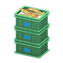 Pila di cassette per pesce (Verde, Logo)
