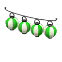 Set di lanterne tonde (Nero, Righe verdi e bianche)