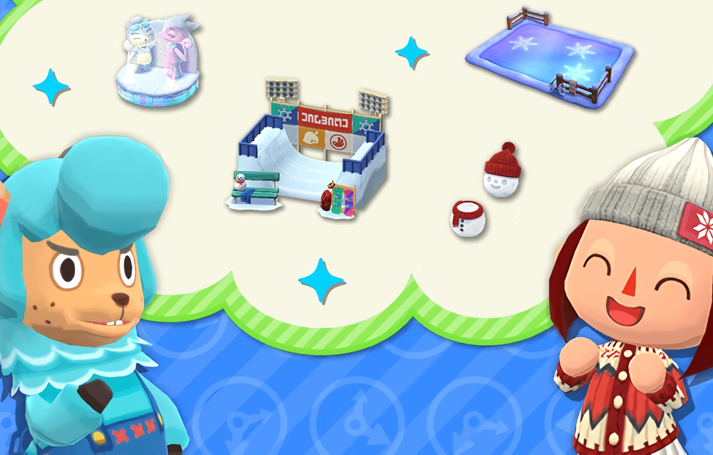 Animal Crossing: Pocket Camp, le serie Pupazzi di neve, Giochi sul ghiaccio e Sport invernali sono tornate disponibili!