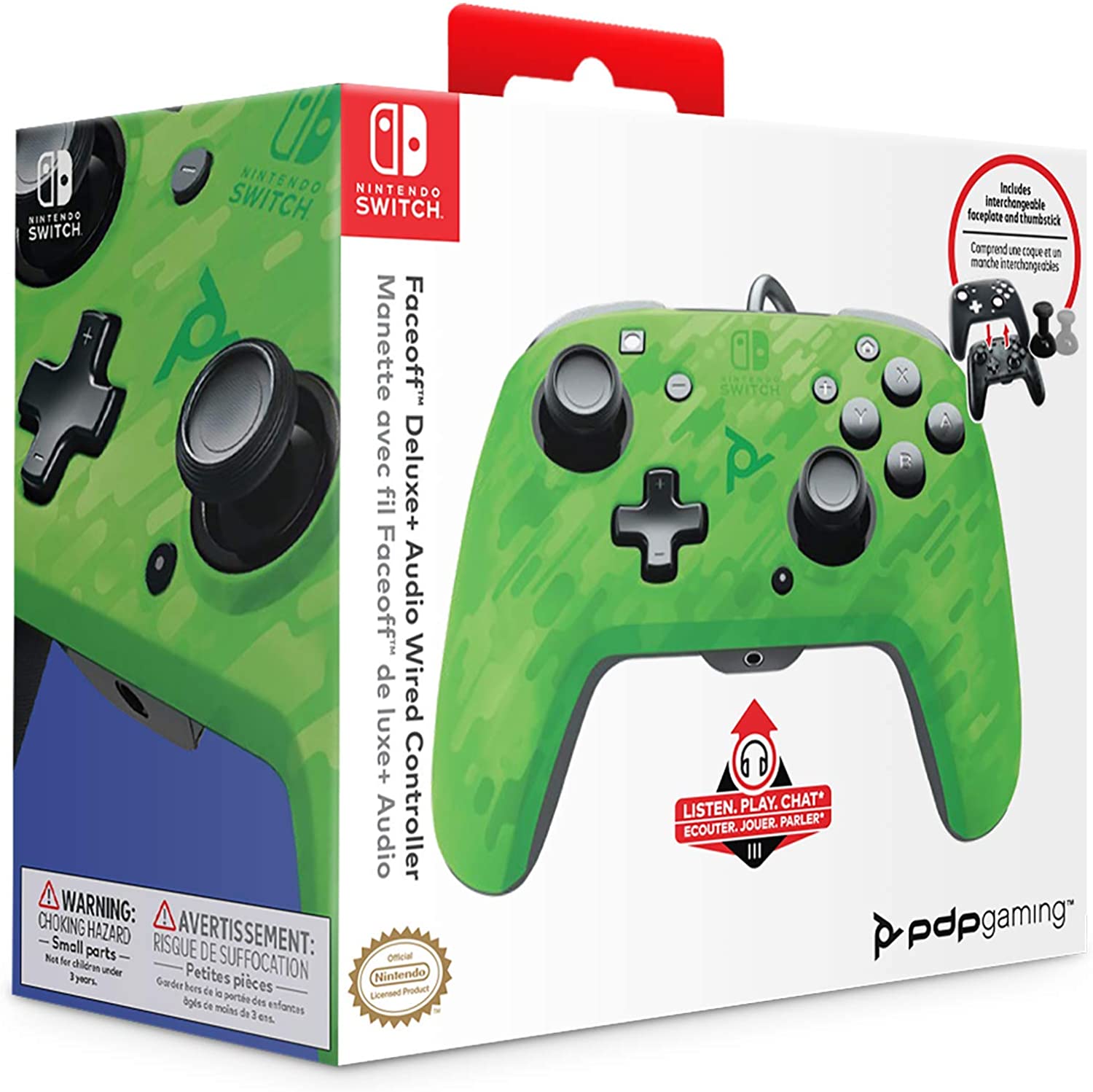 PDP Controller Faceoff Deluxe + Audio Wired Controller per Nintendo Switch
